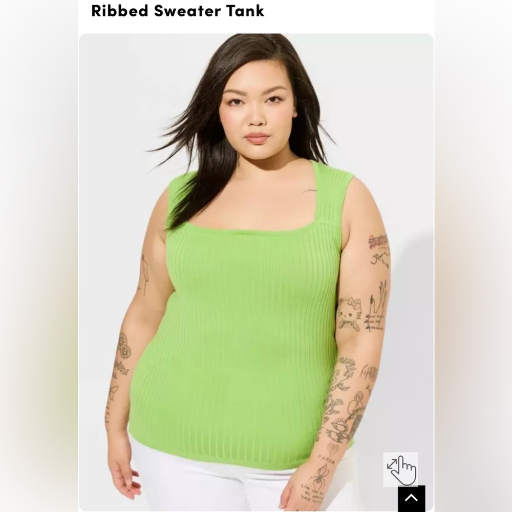 Torrid Green Ribbed Sweater Tank